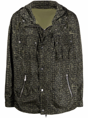 

Repeat-logo parka, Balmain Repeat-logo parka