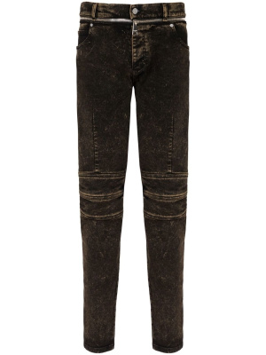 

Faded-denim straight-leg jeans, Balmain Faded-denim straight-leg jeans