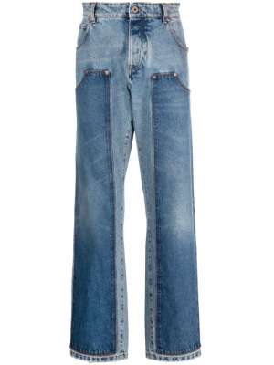 

Hybrid panelled straight-leg jeans, Balmain Hybrid panelled straight-leg jeans