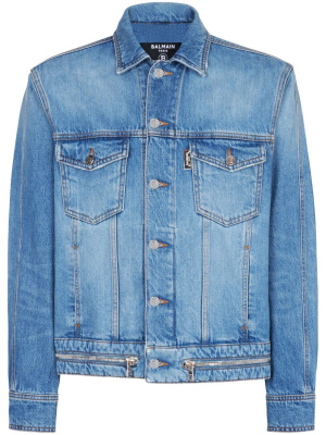 

Zip-detail denim jacket, Balmain Zip-detail denim jacket