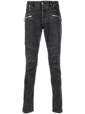 

Ribbed-knee slim-fit jeans, Balmain Ribbed-knee slim-fit jeans