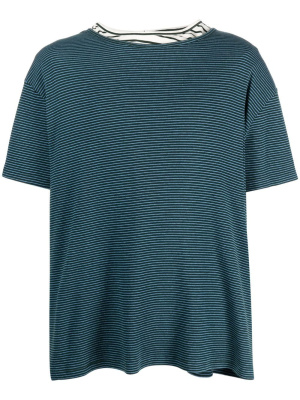 

Stripe-print double-layer T-shirt, MM6 Maison Margiela Stripe-print double-layer T-shirt