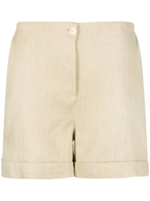 

Linen-blend twill shorts, TWINSET Linen-blend twill shorts