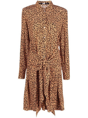 

Leopard-print tie-waist shirtdress, Karl Lagerfeld Leopard-print tie-waist shirtdress