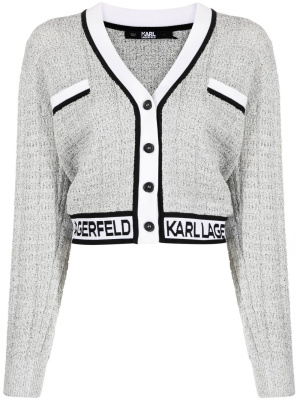 

Bouclé cropped cardigan, Karl Lagerfeld Bouclé cropped cardigan