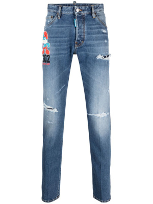 

Logo-patch tapered-leg jeans, Dsquared2 Logo-patch tapered-leg jeans