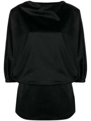 

Satin-finish draped blouse, TOTEME Satin-finish draped blouse