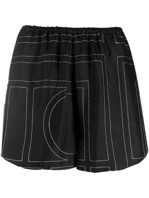 

Geometric-print silk shorts, TOTEME Geometric-print silk shorts