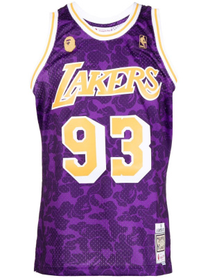 

Lakers-print detail tank top, A BATHING APE® Lakers-print detail tank top