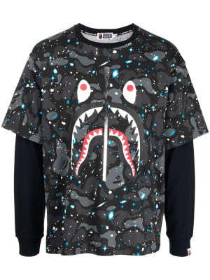 

Graphic print layered cotton T-shirt, A BATHING APE® Graphic print layered cotton T-shirt