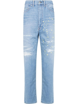 

X Kid Cudi Damaged Denim straight-leg jeans, A BATHING APE® X Kid Cudi Damaged Denim straight-leg jeans