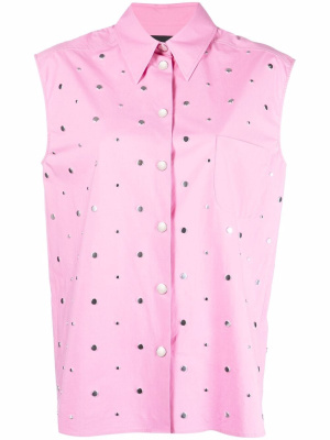 

Stud-embellished sleeveless shirt, Boutique Moschino Stud-embellished sleeveless shirt