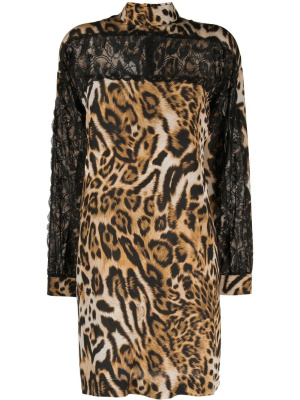 

Leopard-print lace mini dress, Boutique Moschino Leopard-print lace mini dress