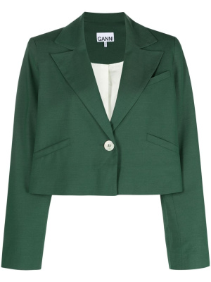 

Single-breasted cropped blazer, GANNI Single-breasted cropped blazer