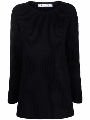 

Ribbed-knit wool jumper, Off-White Ribbed-knit wool jumper