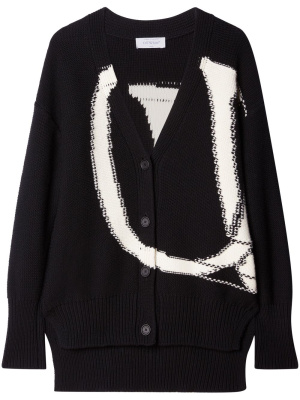 

Logo-intarsia wool cardigan, Off-White Logo-intarsia wool cardigan