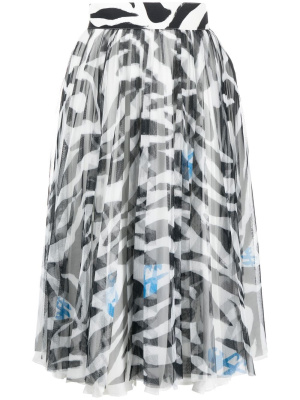 

Zebra-print midi skirt, Off-White Zebra-print midi skirt