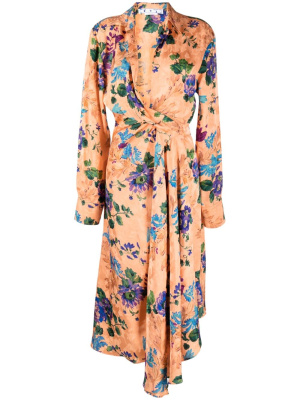 

Floral-print wrap dress, Off-White Floral-print wrap dress