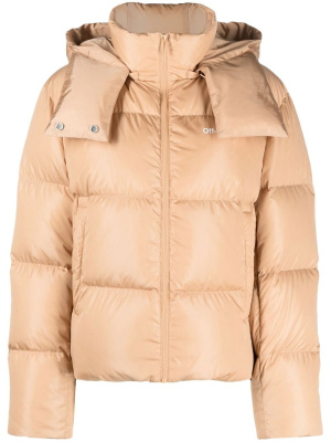 

Diagonal striped logo puffer jacket, Off-White Diagonal striped logo puffer jacket
