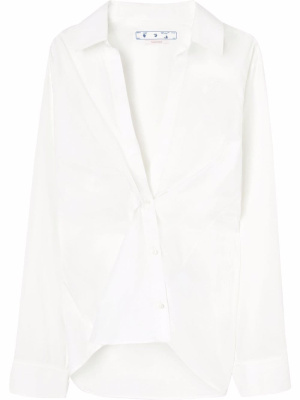 

Poplin wrapped long-sleeve shirt, Off-White Poplin wrapped long-sleeve shirt