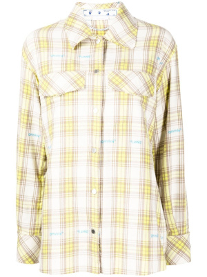 

Long-sleeve plaid shirt, Off-White Long-sleeve plaid shirt