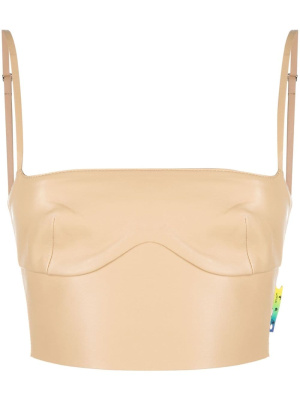 

Cropped leather bustier top, Off-White Cropped leather bustier top