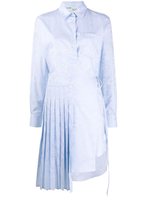 

Wave print asymmetrical pleated dress, Off-White Wave print asymmetrical pleated dress