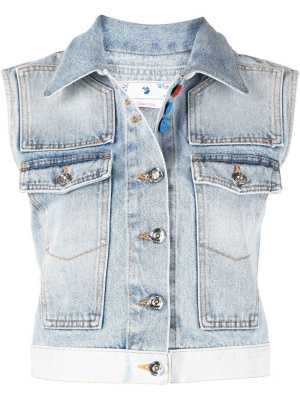 

Logo-patch denim vest, Off-White Logo-patch denim vest