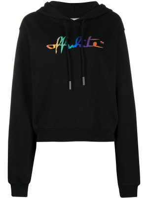 

Rainbow logo print cropped hoodie, Off-White Rainbow logo print cropped hoodie
