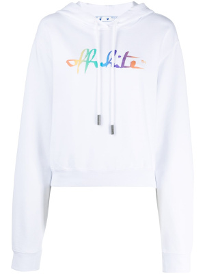 

Rainbow logo print cropped hoodie, Off-White Rainbow logo print cropped hoodie