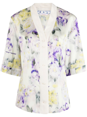

Floral-print satin blouse, Off-White Floral-print satin blouse