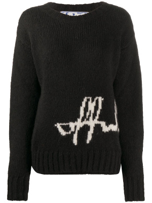 

Logo intarsia crew neck jumper, Off-White Logo intarsia crew neck jumper