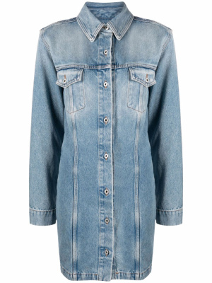 

Long-sleeve denim shirtdress, Off-White Long-sleeve denim shirtdress