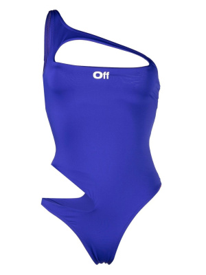 

Cut-out logo-print swimsuit, Off-White Cut-out logo-print swimsuit