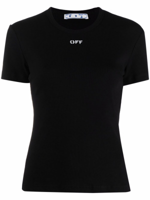 

Ribbed logo-print T-shirt, Off-White Ribbed logo-print T-shirt