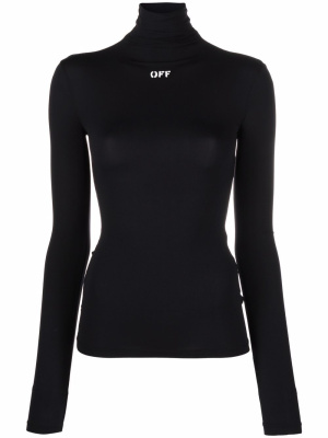 

Logo-print roll neck top, Off-White Logo-print roll neck top