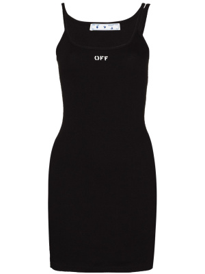 

Logo-print ribbed dress, Off-White Logo-print ribbed dress