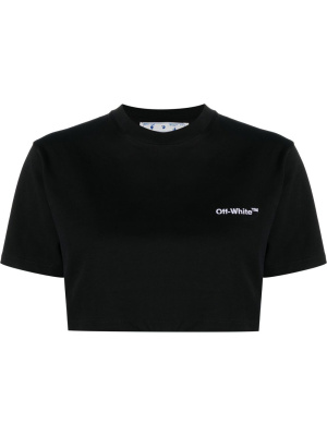 

Logo-embroidered cropped T-shirt, Off-White Logo-embroidered cropped T-shirt