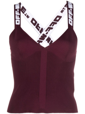 

Logo-print cross-strap cropped top, Off-White Logo-print cross-strap cropped top