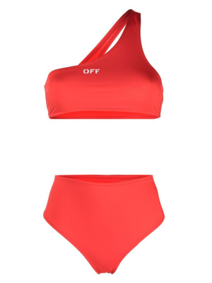 

One-shoulder high-waisted bikini, Off-White One-shoulder high-waisted bikini