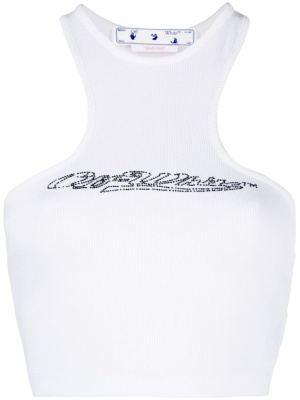 

Crystal-embellished logo crop top, Off-White Crystal-embellished logo crop top