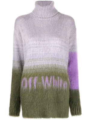 

Intarsia-knit logo roll-neck jumper, Off-White Intarsia-knit logo roll-neck jumper