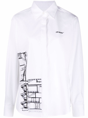 

Graphic-print long-sleeve shirt, Off-White Graphic-print long-sleeve shirt