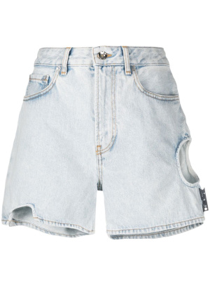

Cut-out high-waisted denim shorts, Off-White Cut-out high-waisted denim shorts