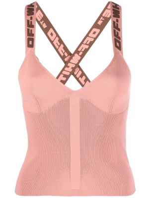 

Logo-strap knitted vest top, Off-White Logo-strap knitted vest top