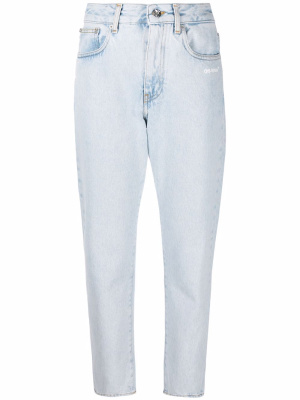 

Diag-print cropped jeans, Off-White Diag-print cropped jeans