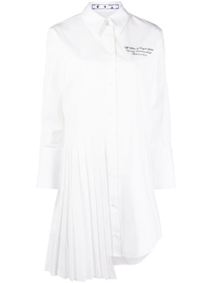 

Pleat-detail shirtdress, Off-White Pleat-detail shirtdress