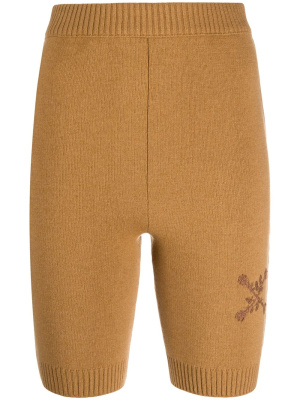 

Embroidered floral Arrows motif knitted shorts, Off-White Embroidered floral Arrows motif knitted shorts
