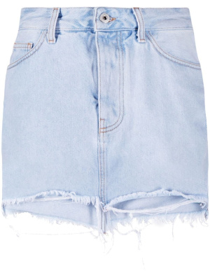 

Distressed denim miniskirt, Off-White Distressed denim miniskirt