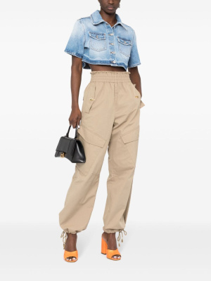 

Cropped short-sleeve denim shirt, Off-White Cropped short-sleeve denim shirt